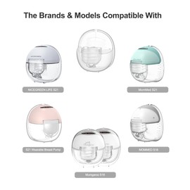 Accesorios de extractor de leche usables, piezas de bomba de repuesto, brida de 24 mm, válvula de pico de pato, diafragma de silicona, taza colectora de leche compatible con MOMMED S18 S21, 2 juegos
