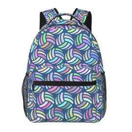 HKHEHOP Cute Volleyball Ball Backpack For School Laptop Bags Bookbag Big Casual Daypack For Student Girls Boys Kids Teens Travel Sports Work