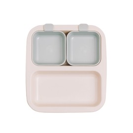 NESTIQUE Mini Plate for Baby | Non-Slip Suction Baby & Toddler Plate | BPA-Free Kids Dinnerware | Divided Design | Heat Resistant Microwave and Dishwasher Safe (Vanilla Mint)