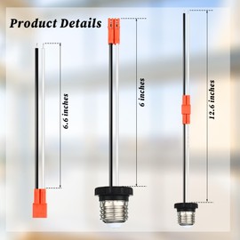 Zhengmy 10 Pcs E26 Socket Adapter, Medium Base Male Screw in Light Socket Pigtail for LED Recessed Lights