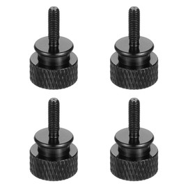 sourcing map 4Pcs M3x10 Aluminum Thumb Screws, 12x20mm(ODxH) Computer Case Thumb Screws for PC Side Panel Motherboard Mounting Screw, Black
