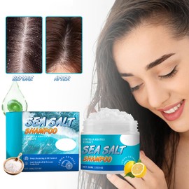 Sea Salt Shampoo Meersalz-Shampoo-Haarscrub, Kopfhautreinigendes Peeling, Naturshampoo für fettiges Haar, Tiefenreinigung, Feuchtigkeitspflege und Ölkontrolle