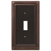 Amerelle Continental Single Toggle Cast Metal Wallplate in Aged Bronze