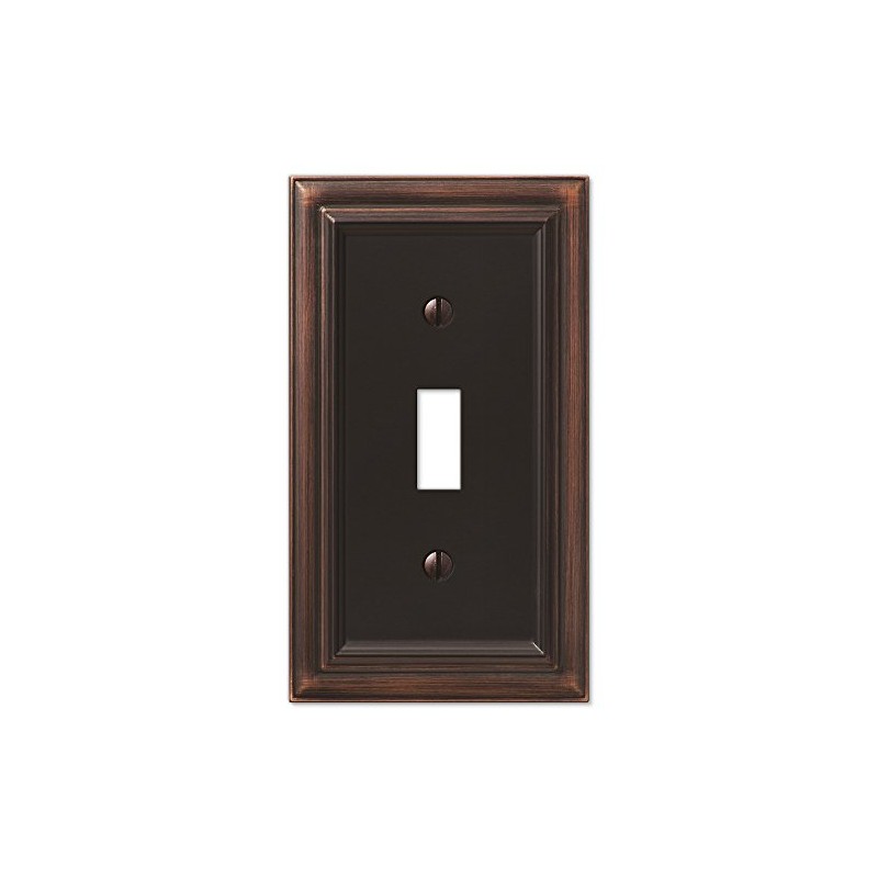Amerelle Continental Single Toggle Cast Metal Wallplate in Aged Bronze