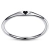 AVECON 925 Sterling Silver Simple Carve Heart Wedding Band Stackable