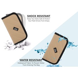 King of Flash 9 x USB Flash Drives Carrying Case With Premium Quality Padded Protection for Flash/Key Drives - Khaki