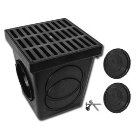 Polylok 9"x9" Square Catch Basin Kit (Black Grate)