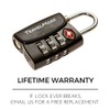 1-Pack TSA Approved 3-Digit Luggage Lock with Open Alert Indicator