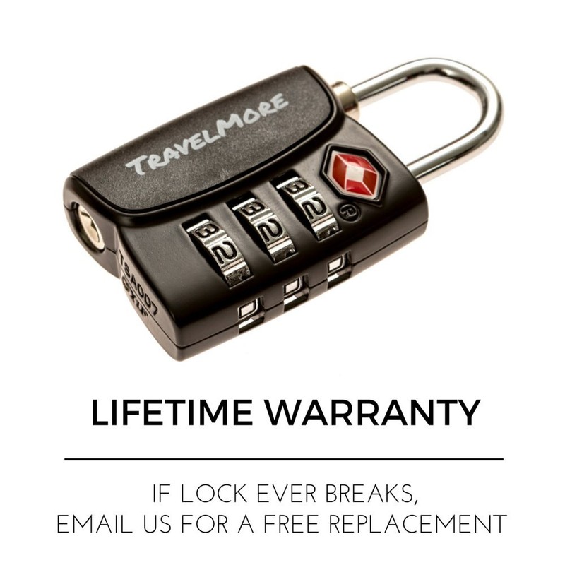 1-Pack TSA Approved 3-Digit Luggage Lock with Open Alert Indicator