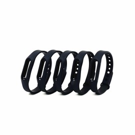 Colorsheng 5 Pieces Black Replacement Band Wristband Compatible with Mi1/1S Smart Bracelet Bands Watch Strap