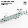 KOCOK 24 Inch Glass Bathroom Shelves,Brushed Nickel Floating Shelves for