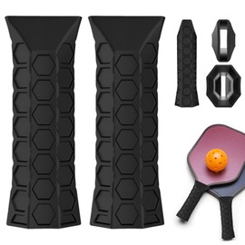 AGLOO Pickleball Paddle Grip Comfortable Hand Grip, 2 Pack - Silicone Overgrip Tape for Increased Grip Strength and Elbow Relief,Sweaty Hands (Black)