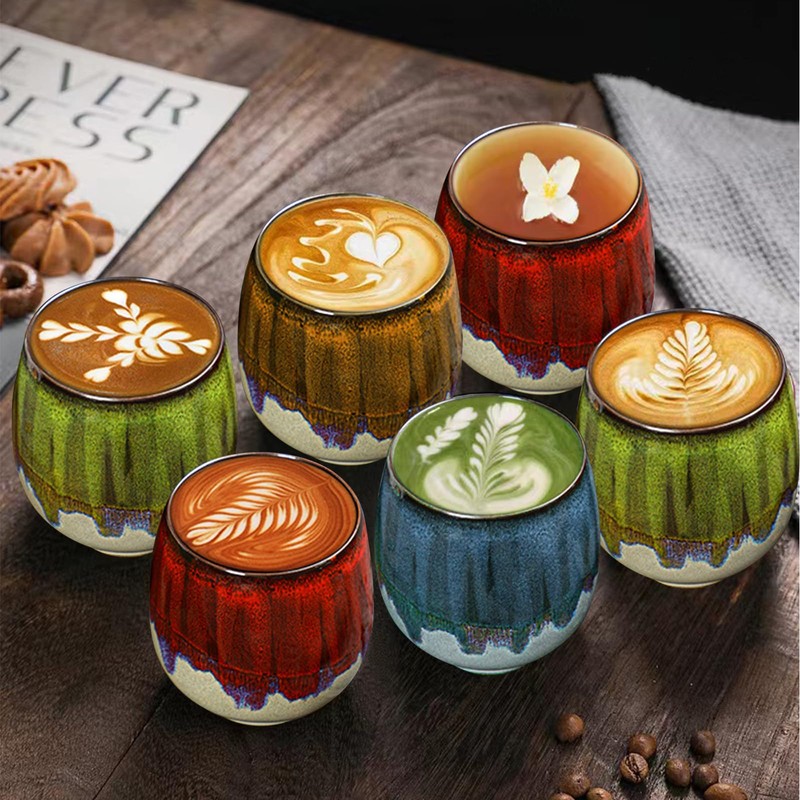 Espresso Cups, 100 ml Espresso Cups Set Made of Stoneware,