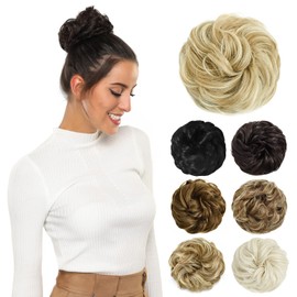 Yamel Messy Bun Hair Pieces for Women Hair Bun Extension Highlight Blonde Updo Curly Messy Bun Scrunchie