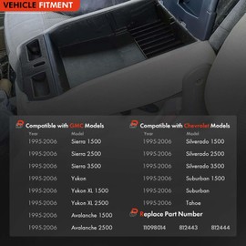 Daposhac Center Console Jump Seat Armrest Lid Latch Fit for Chevy Silverado Suburban Tahoe, for GMC Sierra Yukon Avalanche 1995-2006 | Jumpseat Console Lock Assembly Replace# 11098014, 812444, 812443