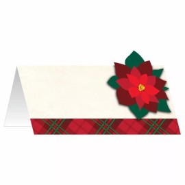 Creative converting Holiday Poinsettia Placecards w/ attachment 12 Ct  Christmas Place Cards