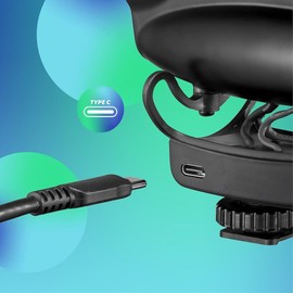 Joby Wavo PRO DS Professional On-Camera Directional Shotgun Microphone, Rycote Technology Shock Mount, Low-Cut Filter, Built-in LEDs, CSC, Mirrorless, Vlogging, Youtuber, Content Creators