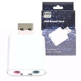 kenable EVO USB Sound Card Virtual 7.1 Channel Adapter Replace/Add 3.5mm AUX/MIC Socket