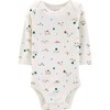 Simple Joys by Carter's Boys' 5-Pack Long-Sleeve Bodysuit, Bears/Animals Green/Stripes,