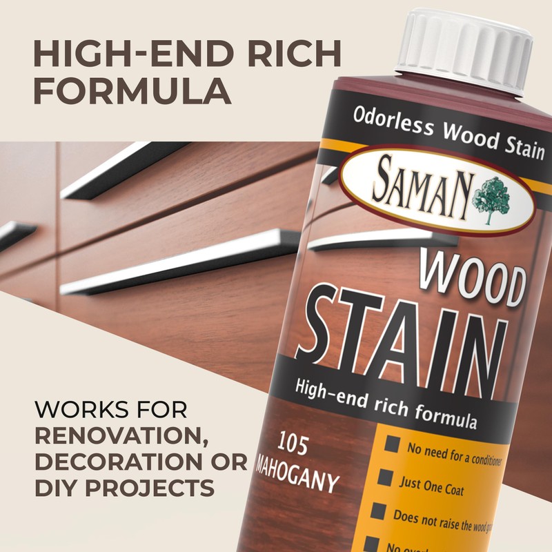 SamaN Interior Water Based Wood Stain - Natural Stain for