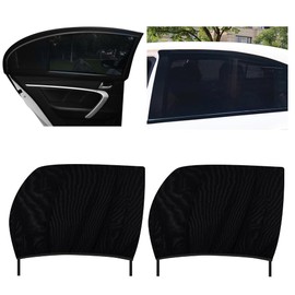2PCS Breathable Car Window Shades Baby with Nylon Stickers,Highly Elastic Car Sun Shade for Rear Windows,Universal Sun Shade for Cars Interior Accessories Fit Most Cars Trucks