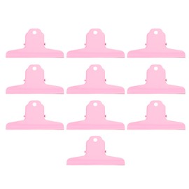10pcs Metal Binder Clip Iron Large Binder Clip Strong Clamping Force Paper Binder Clips for Office School Tickets Photos Pink