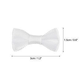 QUARKZMAN Pack of 100 White Mini Satin Bows 1.2 x 0.6 Inch Mini Bow Decorations Small Bows in Bulk Packs for DIY Sewing Wedding Party Crafts Gift Packaging Scrapbooking