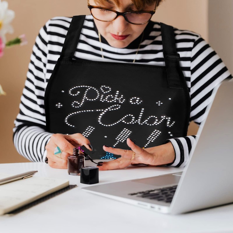 I Do Nails - Delantal de cosmetología con diamantes de