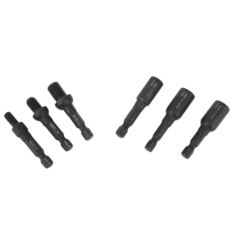 6PCS Air Screwdriver Socket 1/4 Inch Shank for In&amp;External Double