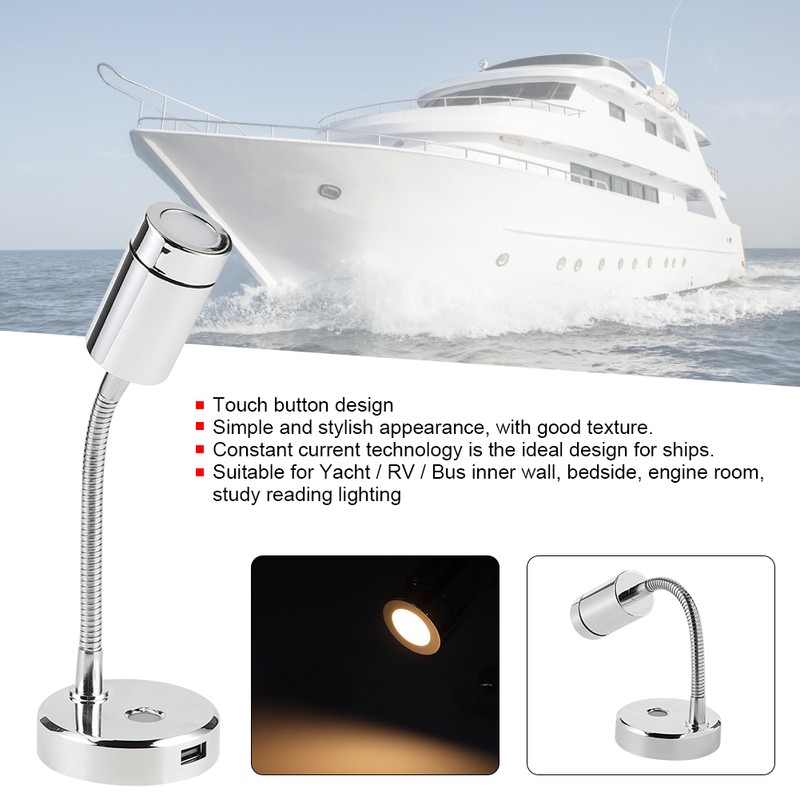 12VDC 1500LM LED Reading Light Rotation Adjustable Marine Car Table
