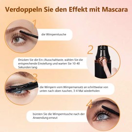 Yootiko Heated Eyelash Curler, Electric Eyelash Curler, USB Eyelash Curler with Eyelash Brush, 3 Temperature Modes, 15 Seconds, Quick Heating for Real False Eyelashes, Good Curling Effect