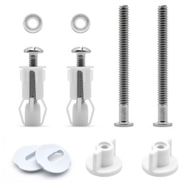 Toilet Seat Fittings,2 Pairs Universal Toilet Seats Screws and Bolts Toilet Seat Hinges Bolt Nut Expanding Rubber Top Nuts Screws Toilet Seat Fixing Kit for Toilet Covers Replacement