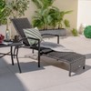 Tangkula Patio Chaise Lounge, Outdoor Rattan Lounge Chair w/Retractable Ottoman,