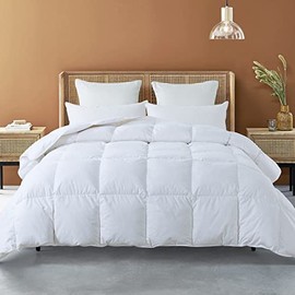 Cosybay All Season Feather Down Fiber Comforter White,California King