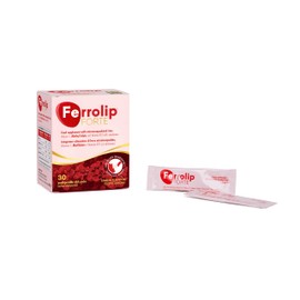 Ferrolip Forte Integratore Ferro e Acido Folico (30 Bustine Orosolubili al Limone) - Senza Fastidi Gastrointestinali - Privo di Sapore Metallico - Con Vitamina C e B12