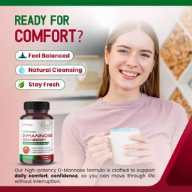 HarmoVira Liposomal D-Mannose Cranberry Supplement – 180 Capsules | Uva Ursi, Hibiscus, Black Pepper | Enhanced Absorption Formula | Non-GMO, Gluten-Free