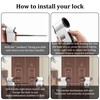French Door Security Lock, 3-Digit Zinc Alloy Double Door Handle
