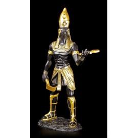 Horus Figure - Egyptian Warrior Black Gold - Decorative Egypt Statue God Gods