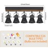 KEESFU 5-Light Track Lighting Kit,Black Semi Flush Mount Ceiling Light