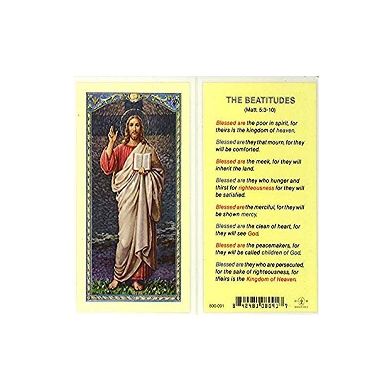 WJ Hirten E24-708 The Beatitudes Clear Holy Cards