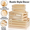 Youeon Set of 3 Rustic Wooden Nesting Crates with Handles,