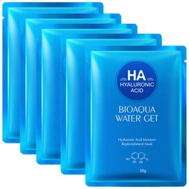 BIOAQUA Hyaluronic Acid Moisturizing Replenishment Facial Mask HA Reduces Acne Deep Cleanse 30g (5 Pack)