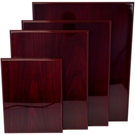 Premium High Gloss Piano Finish Plaque Blank – Wood Core, Rounded Edge, Felt Back, ¾" Thick, Ideal for Awards, Engraving & DIY Projects (Rosewood Red, 9x12 inch)