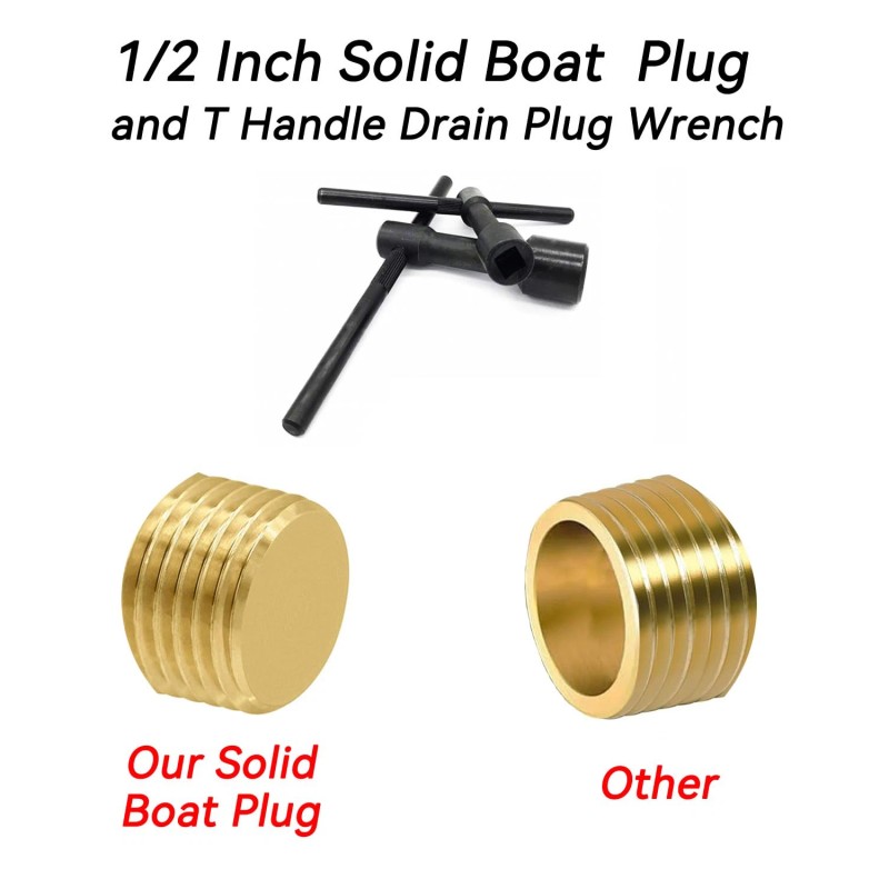 DOFEDOFO Solid Boat Plug 1/2 Inch Boat Drain Plugs and