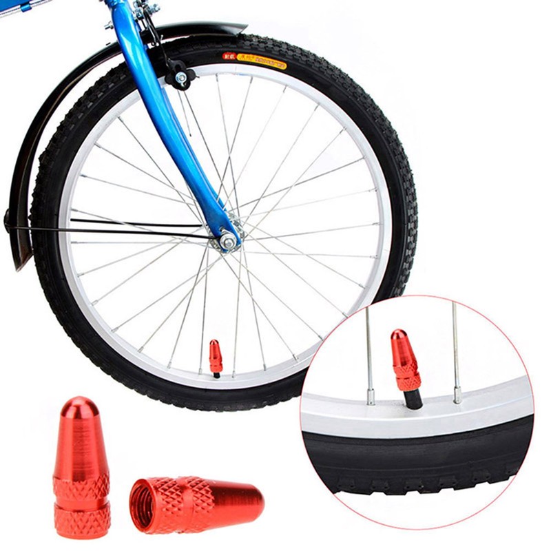 Futheda Ventilkappen für Fahrrad, Rot, 4 Stück
