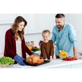 KITCHEN PERFECTION XL Silicone Smoker Oven Gloves -Extreme Heat Resistant BBQ Gloves -Handle Hot Food Right on Your Grill Fryer & Pit | Waterproof Oven Mitts Grill Gloves |Superior Value Set+3 Bonuses