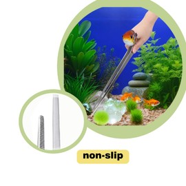 27cm Stainless Steel Aquarium Plant Tongs Set - Curved & Straight Tips for Fish Tank, Aquatic Plant Trimming & Planting