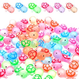 60PCS Luminous Mini Resin Turtles, 6 Colors Miniature Turtle, Cute Tiny Turtles, Small Sea Turtle Figures for Ocean Animal Theme Decoration, Garden Micro Landscape, Aquarium Decoration and DIY Craft