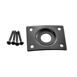 Rectangular Curved Jack Plate for Electric Guitar - Black