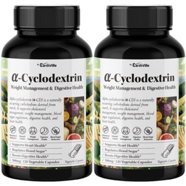 Earthville Alpha CD Alpha-cyclodextrin Alpha-cyclodextrin 120 Capsules 2 Bottles / 어스빌 알파CD 알파시클로덱스트린 알파싸이클로덱스트린 120캡슐 2병